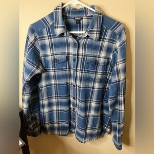 Patagonia Blue Plaid Flannel